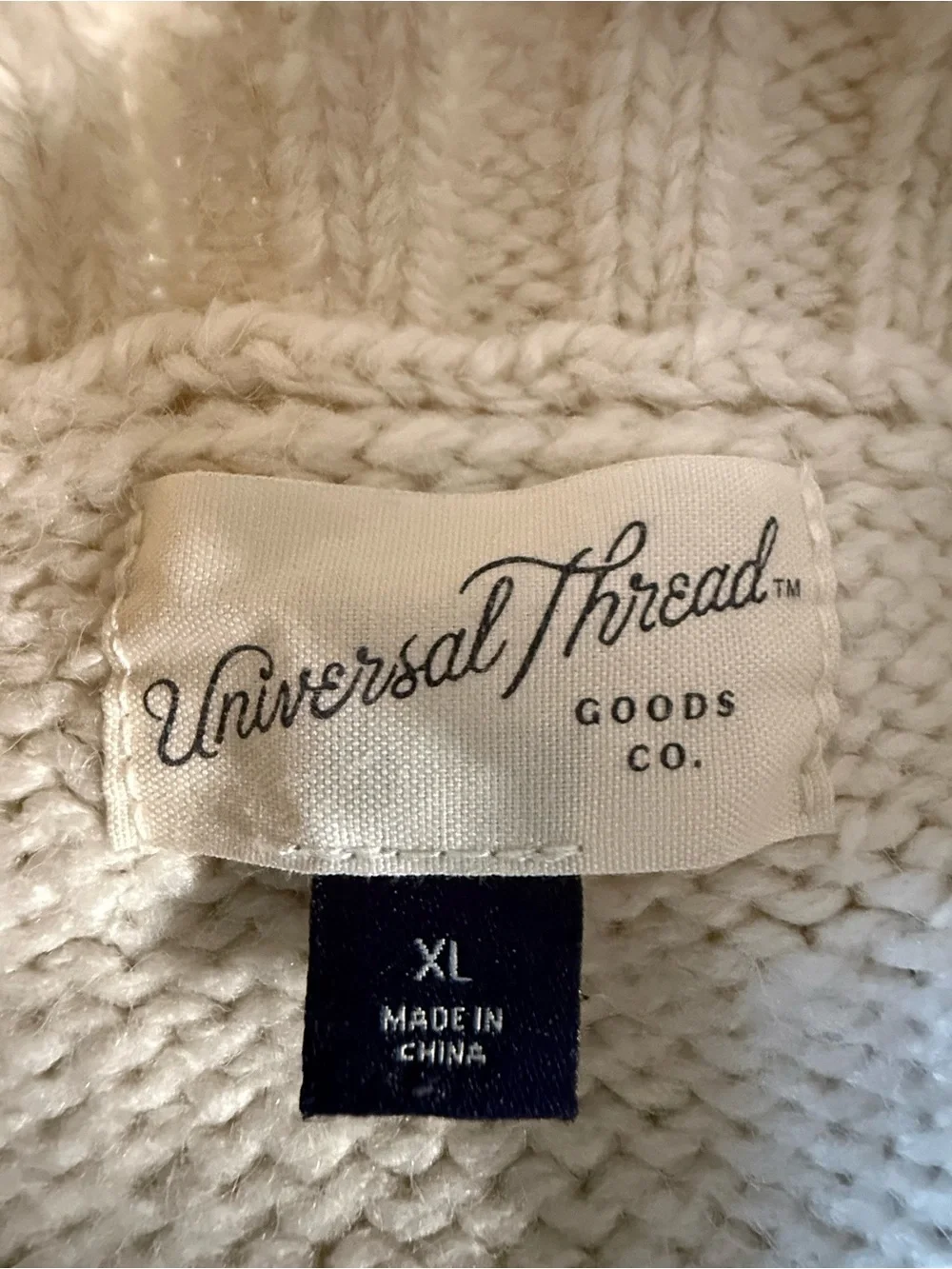 Universal Thread Fair Isle Chunky Cream Ivory Coastal Sweater XL
